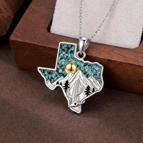 Sterling Silver  Bluebonnets Cow Skull Cowboy Hat Boot Cactus Cowgirl Texas Necklace Texas Necklace