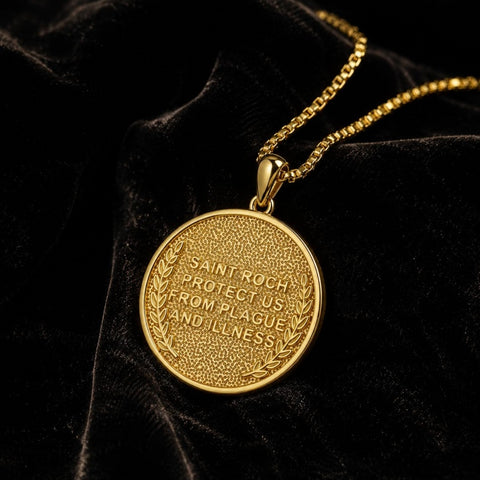Patron Saint Medal Gold Plated Catholic Pendant Christian Religious Necklace Amulet Jewelry