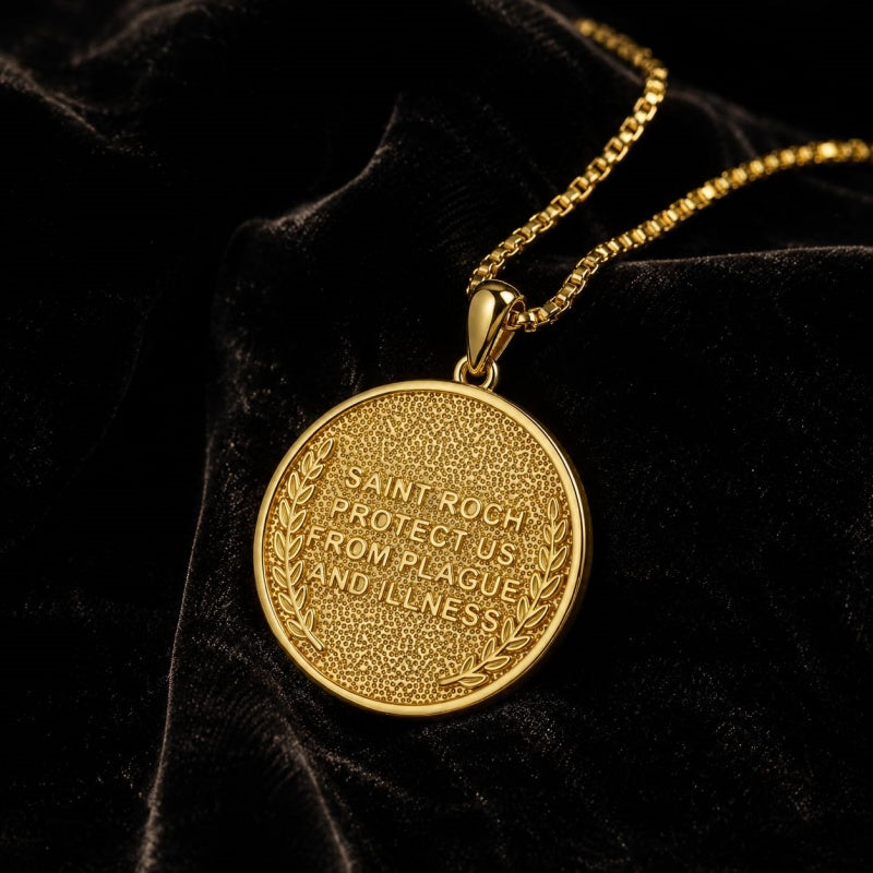 Patron Saint Medal Gold Plated Catholic Pendant Christian Religious Necklace Amulet Jewelry