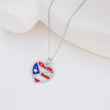 Sterling Silver Frog Flag Puerto Rico Pendant Necklace