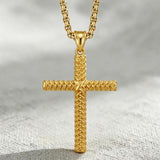 14K Plated Gold Cross Pendant Crucifix Necklace Christian Jewelry Baptism Religious Faith