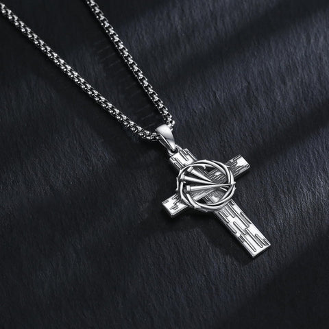 14K Gold Plated Cross Pendant Necklace Protection Jewelry Religious Gift