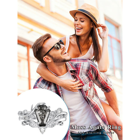 Sterling Silver Pear Oval Kite Heart Hexagon Emerald Coffin Cut Gemstone Engagement Promise Ring Set