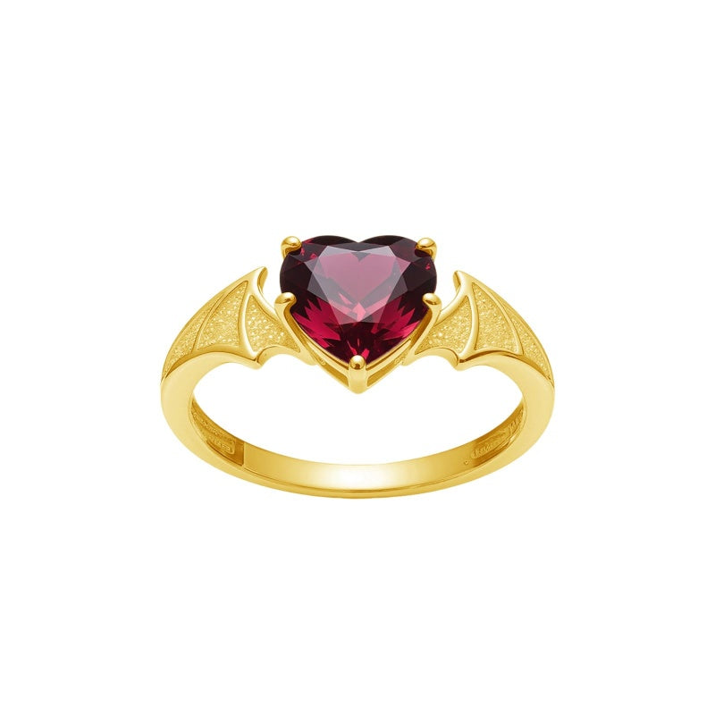 Sterling Silver Personalized Birthstone Punk Skull Bat Snake Ring Goth Jewelry for Halloween Birthday