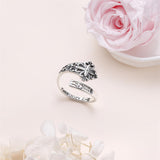Sterling Silver Oxidized Dragonfly Butterfly Hummingbird Sea Turtle Anchor Cross Tree of Life Sunflower Spoon Ring