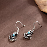 Sterling Silver Turquoise Anchor Dangle Earrings