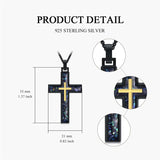 Sterling Silver Cross Religious Necklace for Men