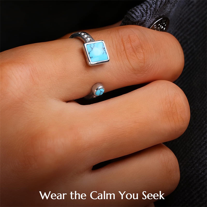 Sterling Silver Turquoise Adjustable  Rings for Women