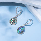 Sterling Silver Abalone Shell Filigree Dragonfly Butterfly Bee Hummingbird Leverback Earrings