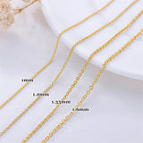 Cable Chain Necklace 1mm, 1.2mm, 1.35mm, 1.6mm, 1.75mm Durable Strong Solid 14k Gold Chain Necklace Women