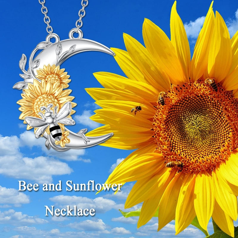 Sterling Silver Heart Bee Dragonfly Butterfly Hummingbird Sunflower Animal Pendant Necklace  Gifts for Christmas