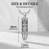 Sterling Silver Animal Angel Wings Pet Jesus Bullet Urn Necklaces for Ashes for Men