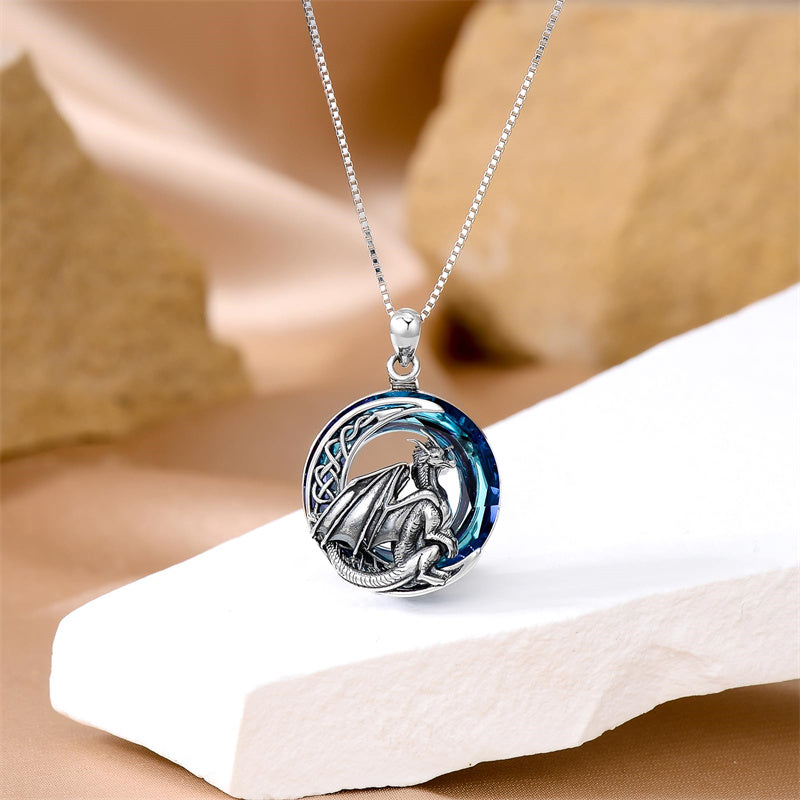 Sterling Silver Dragon Eagle Lion Tiger Wolf Pendant Necklace