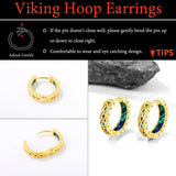 14K Gold Plated  Viking Hoop Earrings