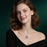 Sterling Silver Heart Birthstone Couple Hugging Necklace for Women Valentine's Day Gift