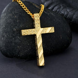 Bible Verse 14K Gold Plated American Flag Cross Necklace for Men