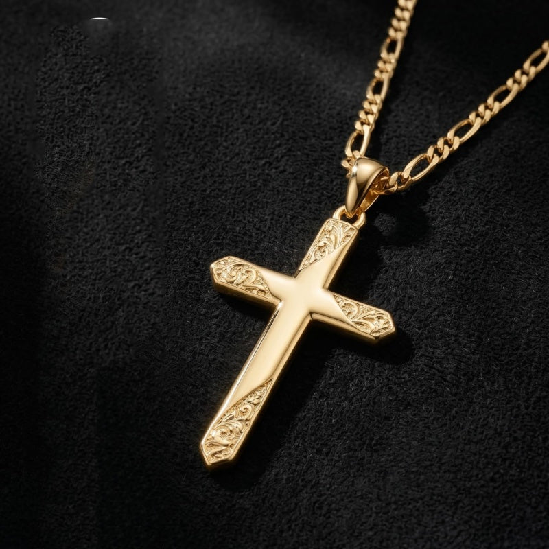 14K Gold Plated Cross Pendant necklace