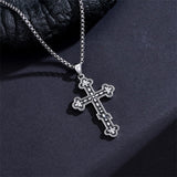 Sterling Silver Orthodox Cross Pendant Necklace Religious Gift
