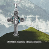 Sterling Silver Medusa Goddess Hand & Heart Ma’at Goddess Nefertiti Goddess Religious Pendant Necklace