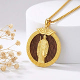Christian Religious Medal Amulet 14K Gold Plated Pendant  Necklace