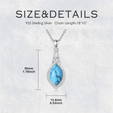 Sterling Silver Teardrop Moonstone Turquoise White Opal  Celtic Knot Pendant Necklace for Women