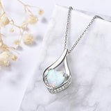 Sterling Silver Heart Shape Tear Dangle Urn Necklace for Ashes