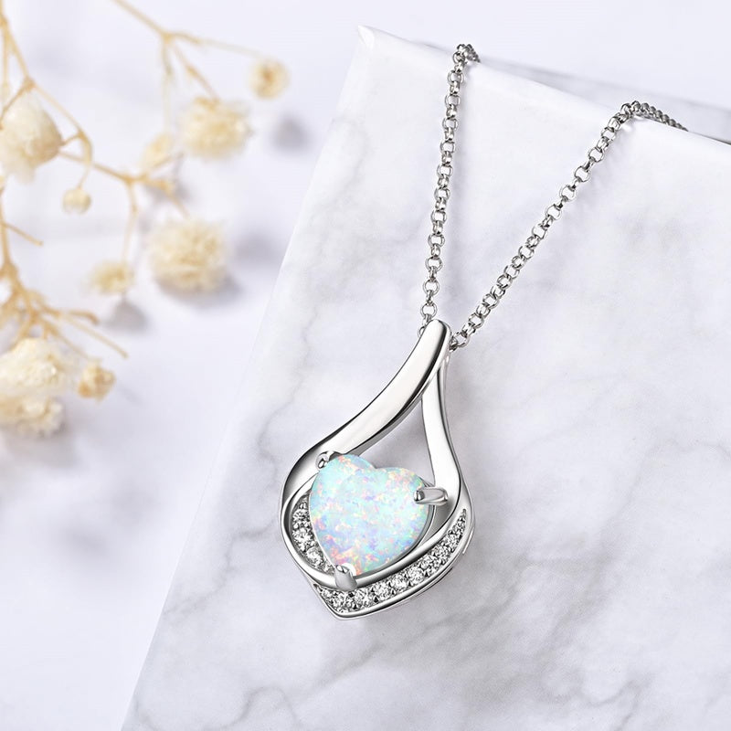 Sterling Silver Heart Shape Tear Dangle Urn Necklace for Ashes