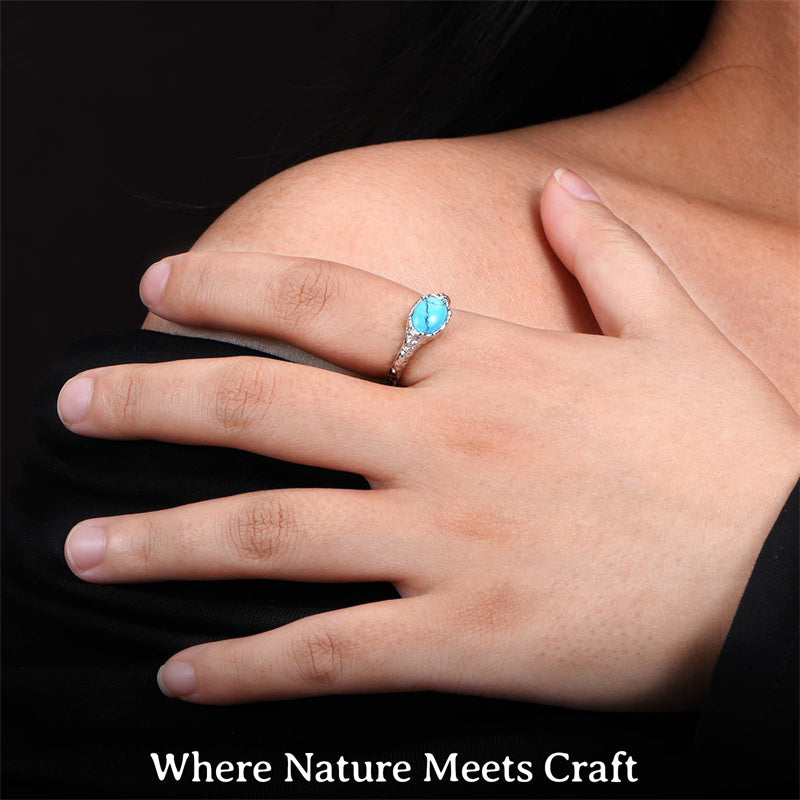 Sterling Silver Turquoise Adjustable  Rings for Women