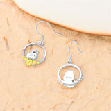 Sterling Silver Guinea Pig Dangle Earrings