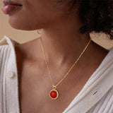 Sterling SilverTurquoise Red Coral Lapis Lazuli Malachite Paperclip Chain Necklace