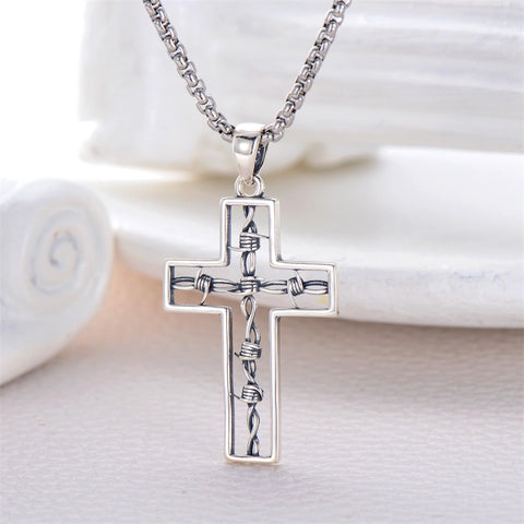 Sterling Silver Cross Christian Pendant Necklace