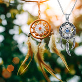 Sterling Silver Dreamcatcher Amulet Pendant Necklace