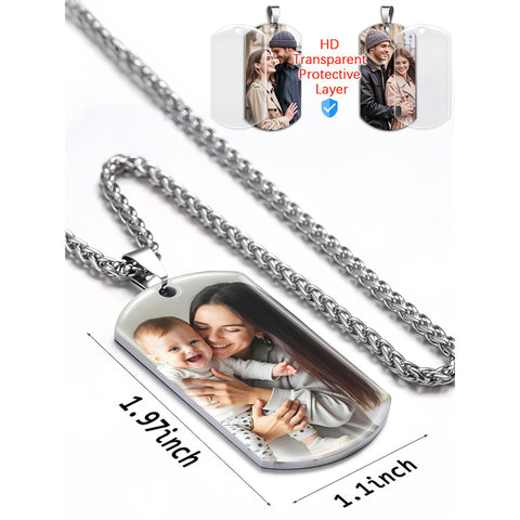 Stainless Steel  Customized Photo Pendant Necklace for Men