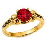 Sterling Silver 10K 14K 18K Gold Personalized Gothic Skull Ring Exquisite Spooky Jewelry for Halloween Lovers