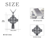 14K Gold Plated Celtic Vikin Cross Pendant Necklace Irish Jewelry Religious Protective Gift