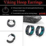 14K Gold Plated  Viking Hoop Earrings