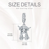 Sterling Silver Highland Cow Charm Beads