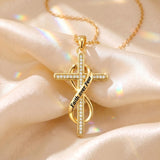 14K Gold Plated Faith Cross Pendant Necklace Religious Gifts for Women