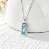 Sterling Silver Abalone Shell Tarot Card Pendant Necklace Gifts for Birthday Halloween Anniversary Valentine’s Day
