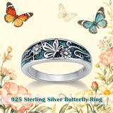 Sterling Silver Turquoise  Dragonfly Hummingbird Turtle Butterfly Mountain Celtic Knot Lotus Ring  Gifts for Women