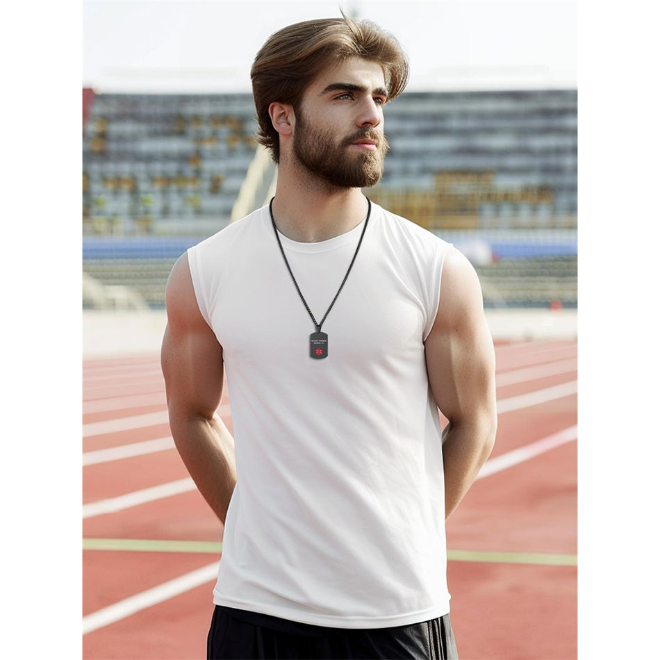 Stainless Steel Supcare Customized Engraved Medical Alert Medical Alert Necklace Necklace