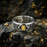 Sterling Silver 10K 14K 18K Gold Personalized Birthstone Engraved Class Ring for Men