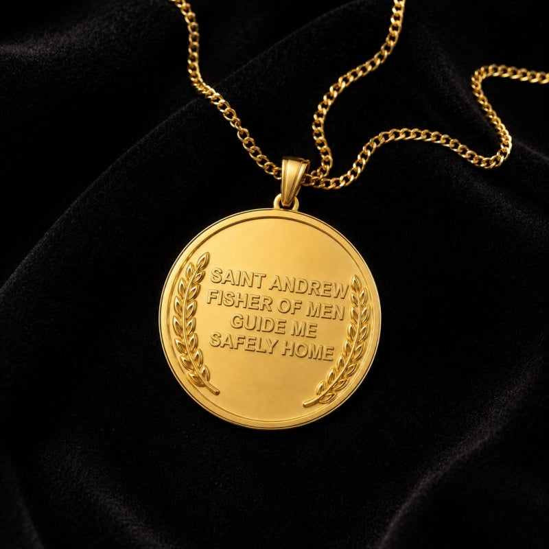 Patron Saint Medal Gold Plated Catholic Pendant Christian Religious Necklace Amulet Jewelry