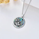 Sterling Silver Aztec Lion Cross Pendant Necklace