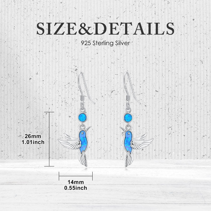 Sterling Silver Turquoise Owl Dragonfly Butterfly Hummingbird Dangle Earrings