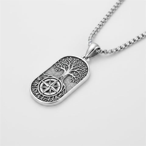 Sterling Silver Memento Mori Tree of Life Anubis Pendant Viking Amulet   Protection Pendant Necklace Egyptian Jewelry