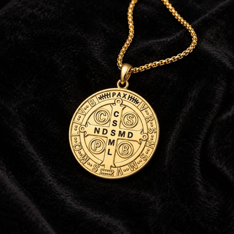 Patron Saint Medal Gold Plated Catholic Pendant Christian Religious Necklace Amulet Jewelry