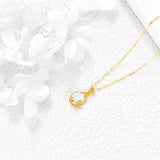 10K 14K 18K Yellow Gold Moonstone Opal Black Onyx Filigree Pendant Necklace