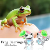 Sterling Silver Moonstone Axolotl Dog Penguin Panda Frog Cat Giraffe Stud Earrings