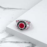 Sterling Silver Custom Birthstone Engraved High School College Class Ring for Women